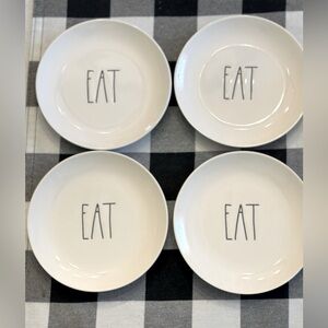 Rae Dunn Ceramic Snack Plates Set of 4